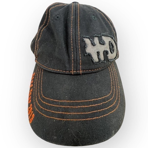Harley Davidson Black Adjustable Road Tour 2013 Hat Cap Mens Biker Heritage - Picture 2 of 10